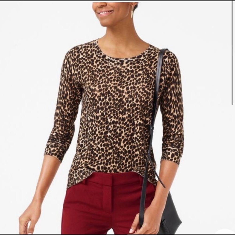 JCrew Leopard Print Teddie light weight sweater.